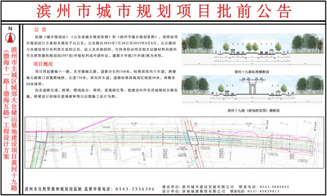 滨州这两条路设计方案公布！跨渤海五路建高架桥！(图1)
