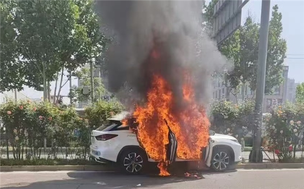 小马智行无人驾驶车撞上绿化带起火事故原因暂不详(图1)